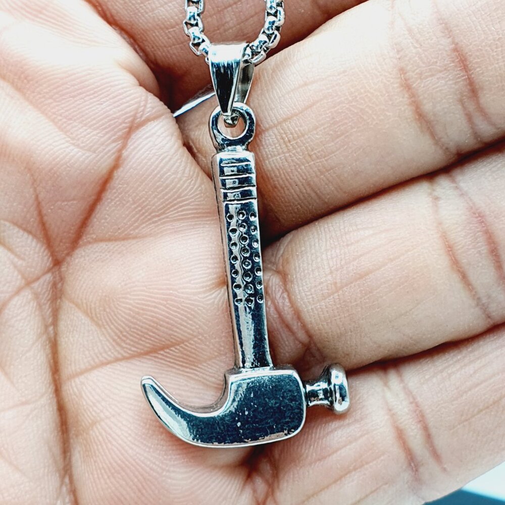❤️Fashion silver-plated Hammer Necklace , N90201P118 - Picture 3 of 11